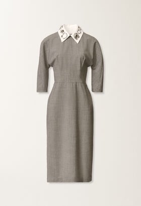 Fabiana Filippi Cool wool dress, melange rock GREY ABD215F192L5560000