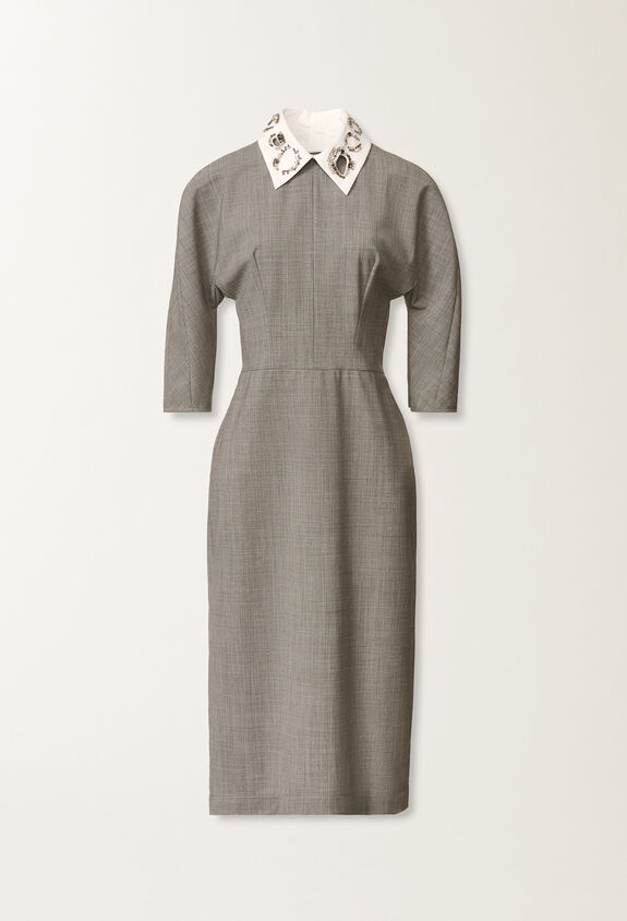 Fabiana Filippi Cool wool dress, melange rock GREY ABD215F192L5560000