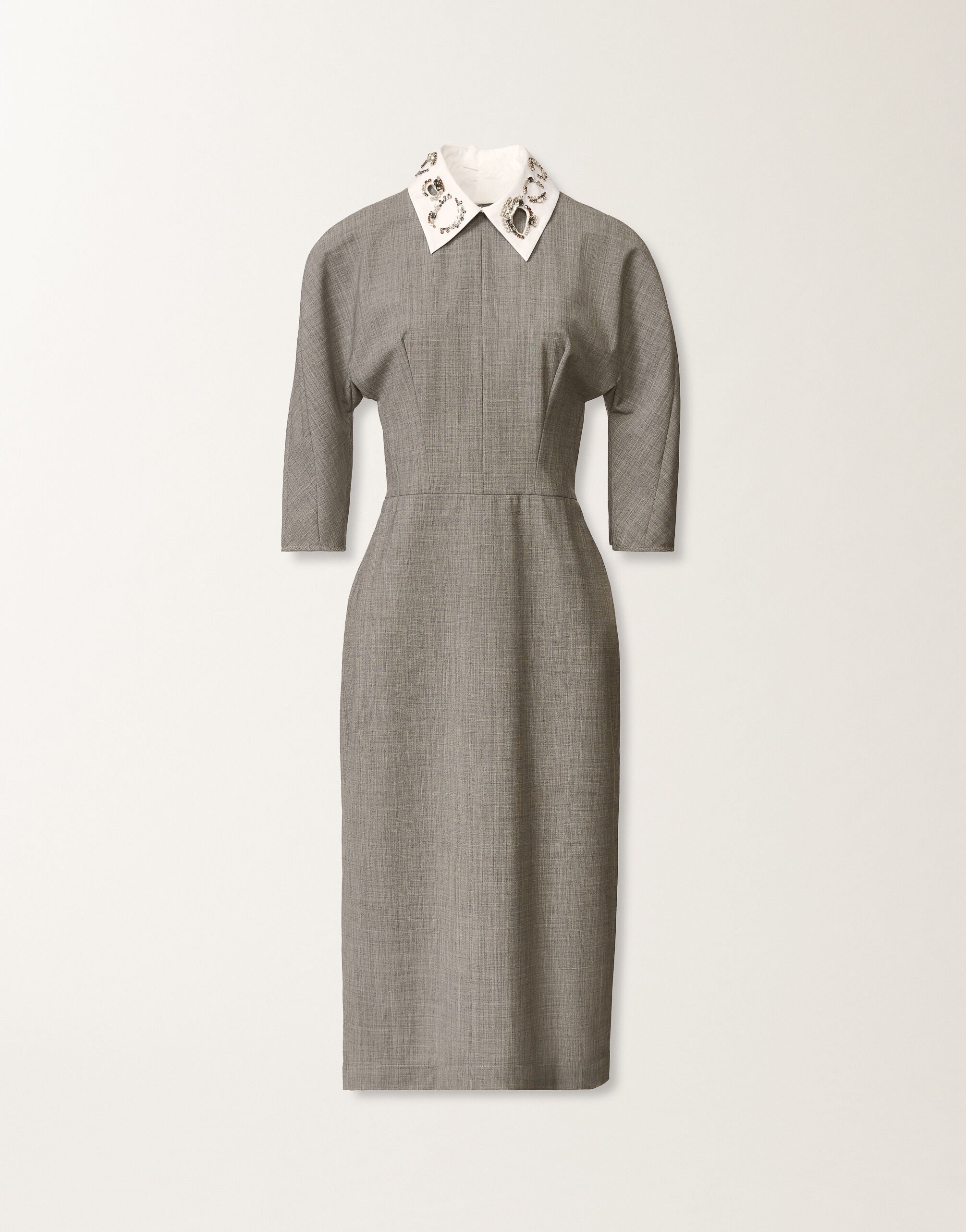 Fabiana Filippi Robe en laine froide, roche chinée GRIS ABD215F192L5560000