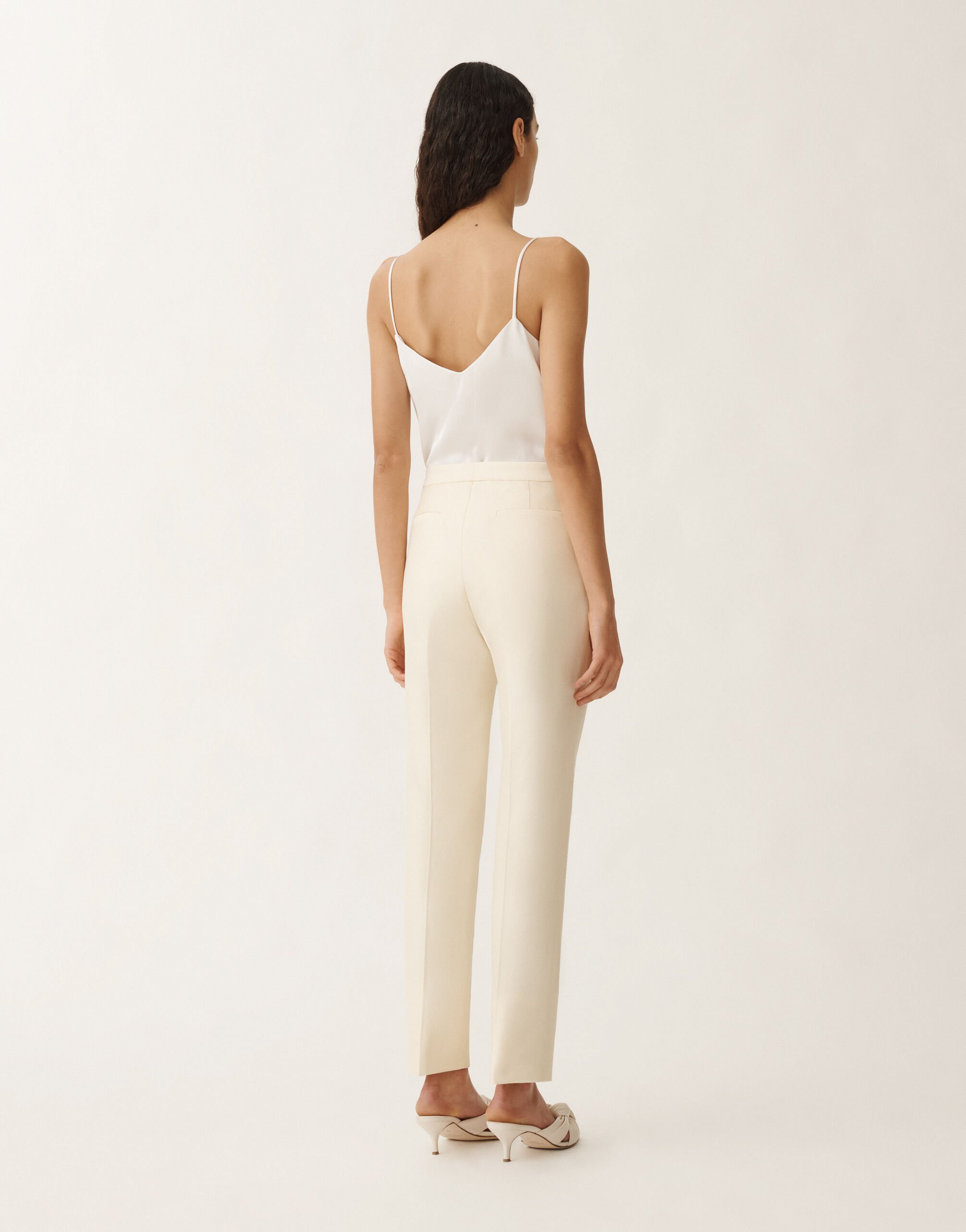 Fabiana Filippi Montefalco cotton and silk mikado trousers, vanilla VANILLA PAD265F326D7870000