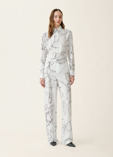 Pantalon en twill de soie, blanc Fabiana Filippi Pantalon en twill de soie, blanc Blanc PAD216F315M3030000