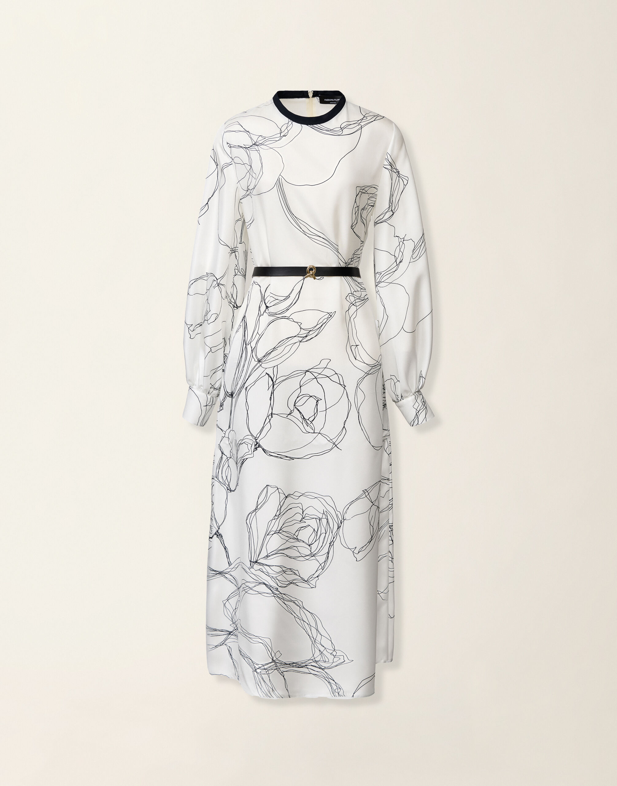 Robe en twill de soie, blanc Fabiana Filippi Robe en twill de soie, blanc Blanc ABD216F140M3480000