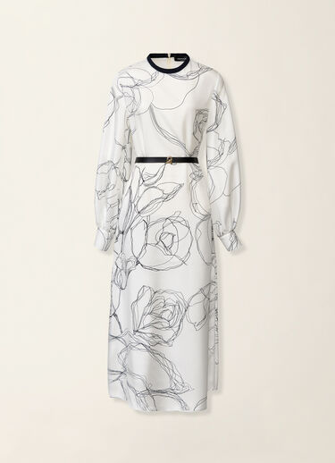 Robe en twill de soie, blanc Fabiana Filippi Robe en twill de soie, blanc Blanc ABD216F140M3480000