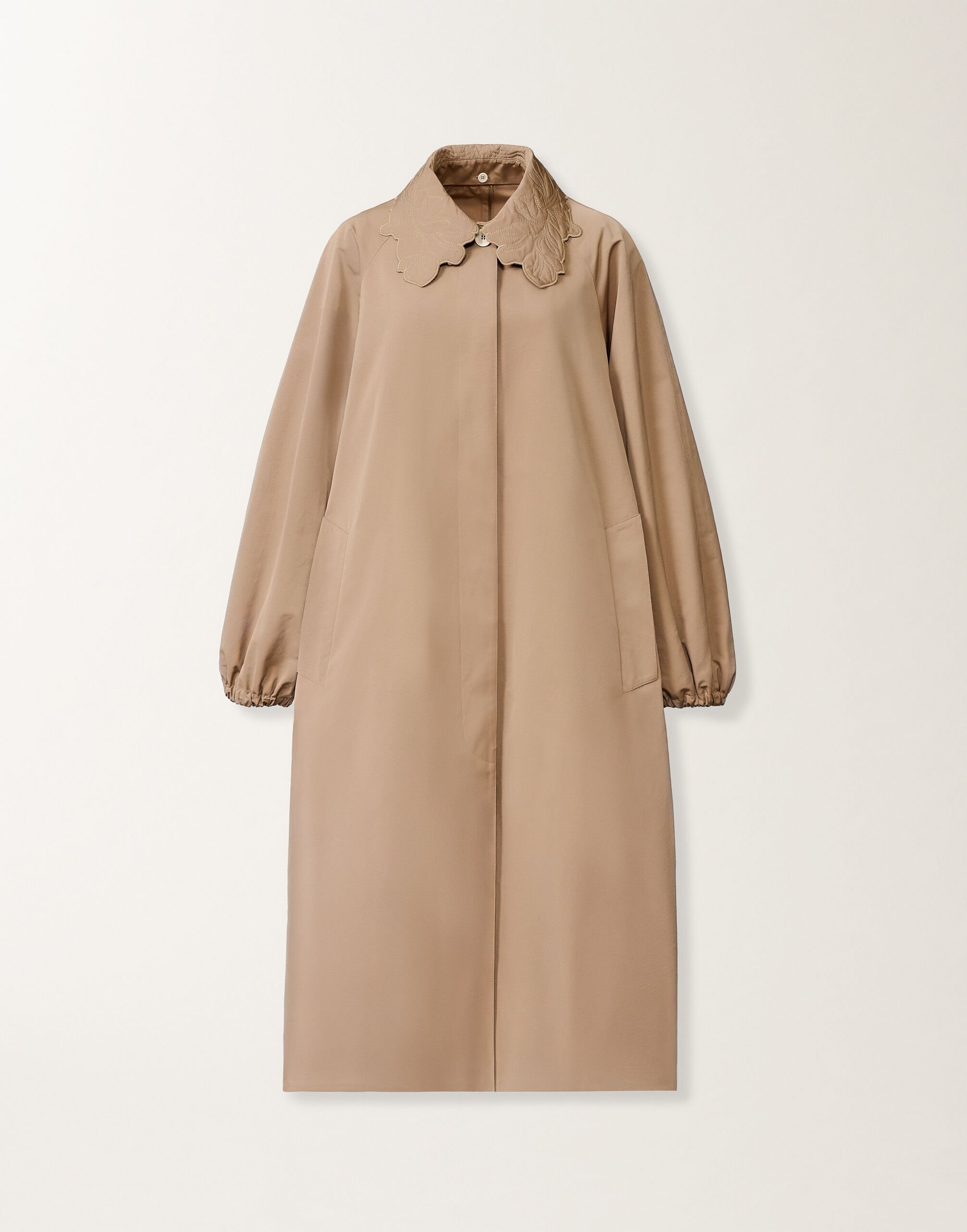 Fabiana Filippi Long trench coat in ottoman, mud MUD CTD276F698M1430000