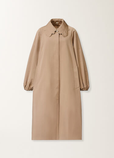 Fabiana Filippi Long trench coat in ottoman, mud MUD CTD276F698M1430000
