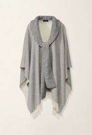 Capa en alpaca y lana con paillettes, gris roca Fabiana Filippi Capa en alpaca y lana con paillettes, gris roca Gris roca SAD226A912M5780000