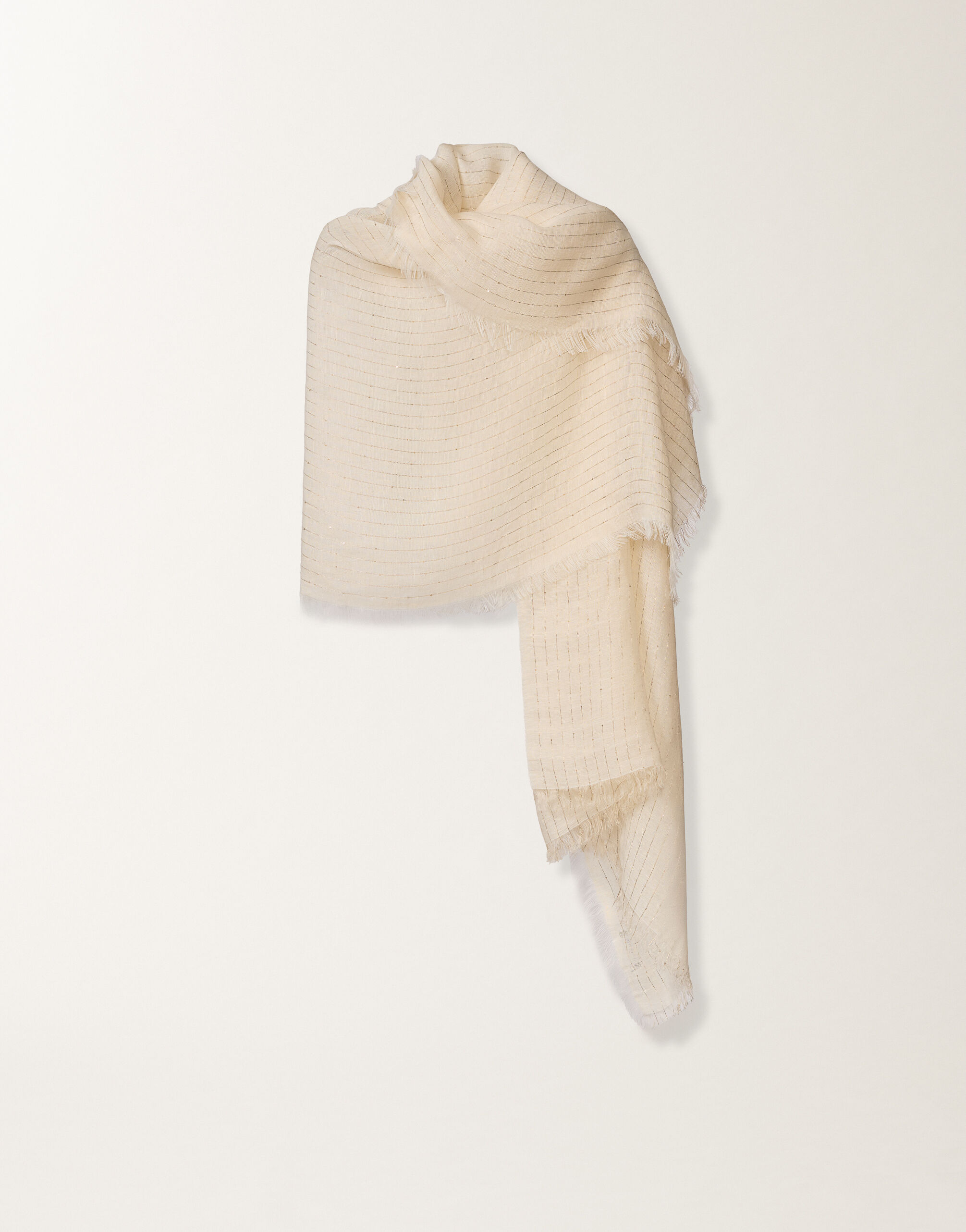 Fabiana Filippi Linen stole with sequins, butter BUTTER SAD276A945M0480000
