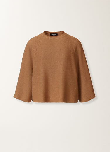 Fabiana Filippi Cotton and linen cape with sequins, wicker Wicker MAD266F349D2730000