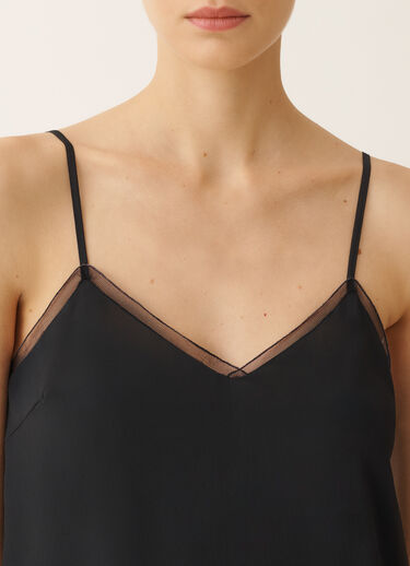 Fabiana Filippi Lingerie top in crepe de chine, midnight blue MIDNIGHT BLUE TPD276F281M1520000