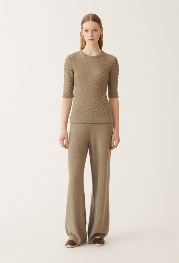 Fabiana Filippi Wool and silk sweater with sequins, olive GREEN MAD215F110D2960000