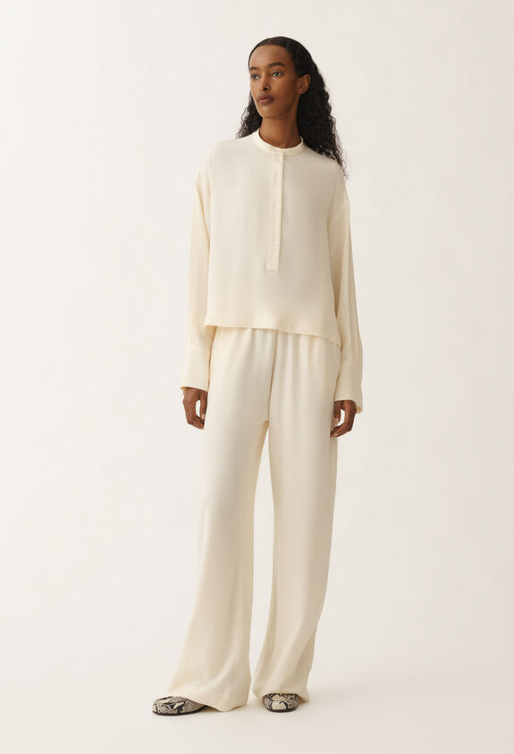 Fabiana Filippi Envers satin shirt, vanilla WHITE CAD265F356L2880000