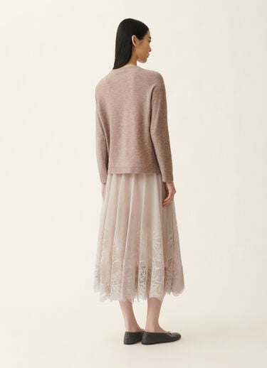 Pullover aus Wolle mit Pailletten, mocha Fabiana Filippi Pullover aus Wolle mit Pailletten, mocha Mocha MAD216F102D7220000
