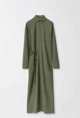 Fabiana Filippi WOOL WRAP SHIRT DRESS GREEN CAD214F267D6140000