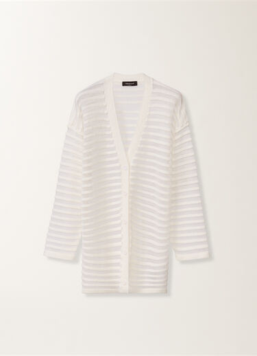 Fabiana Filippi White cotton and linen cardigan with sequins White MAD266F100L7680000