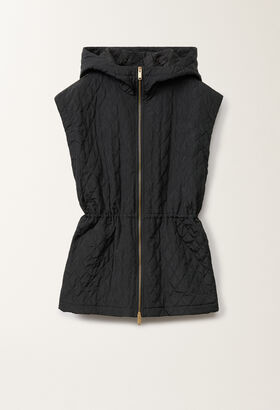 Fabiana Filippi Technical taffeta gilet vanilla, midnight blue WHITE CTD265F225D8040000