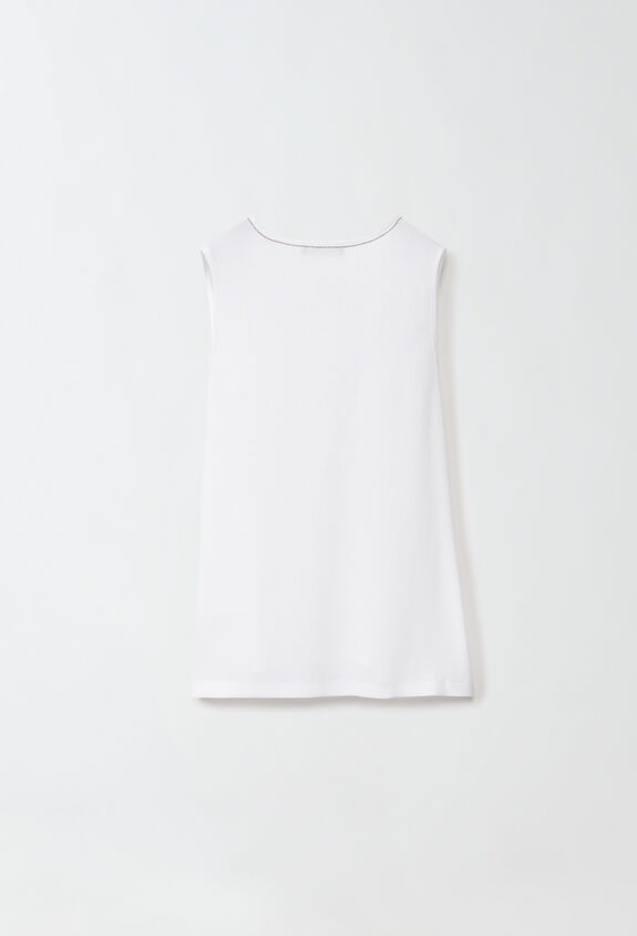 Fabiana Filippi Silk marocain vest top, optical white WHITE TPD224F773SK110000