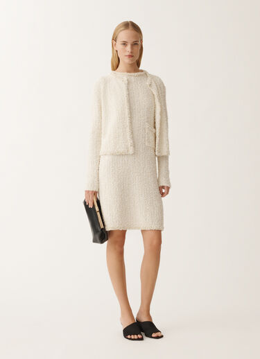 Fabiana Filippi Jacke mit Tweed-Effekt, weiß und zitronengelb WEISS MAD265F139L1670000