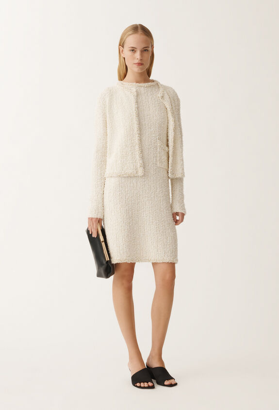 Fabiana Filippi TWEED TRIMMED CROPPED CARDIGAN WHITE MAD265F139L1670000