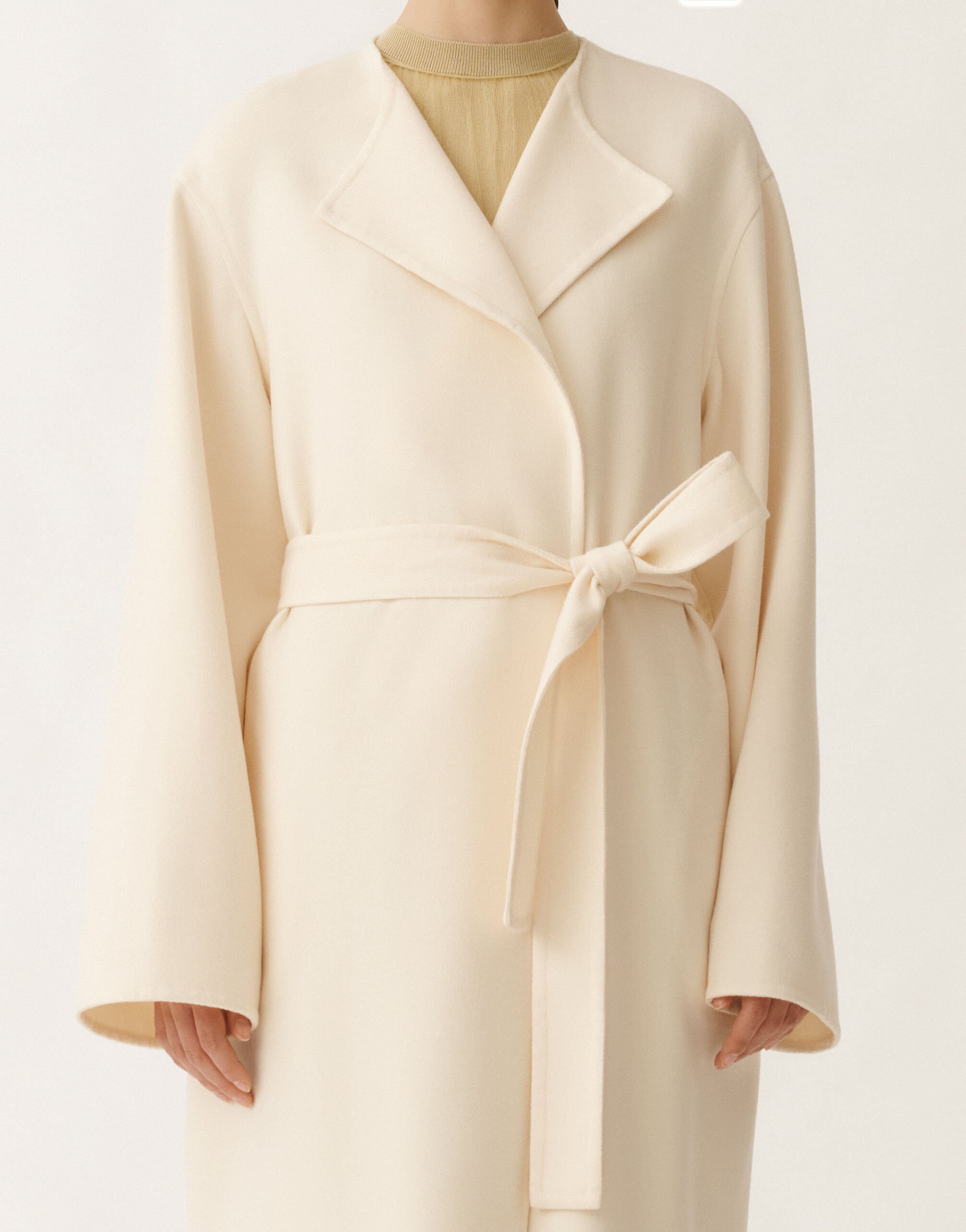 Fabiana Filippi Double wool coat, vanilla WHITE CTD265F243D8040000