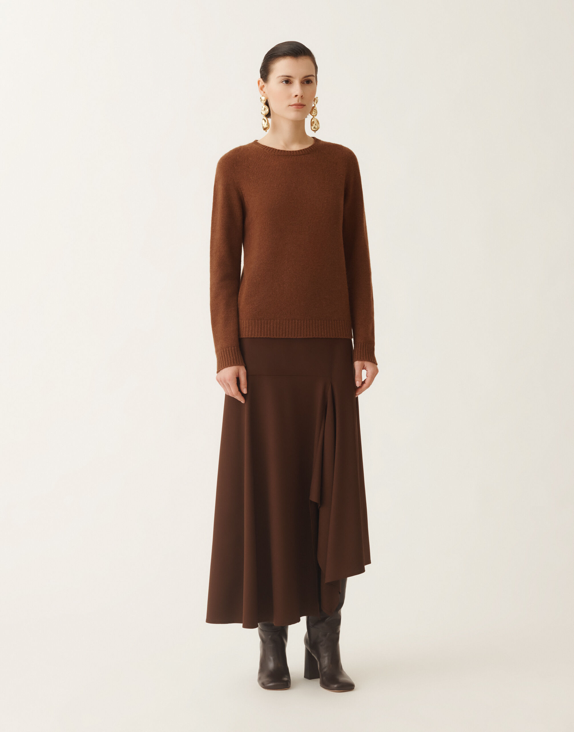 Cashmere sweater, mahogany for Women | Fabiana Filippi®