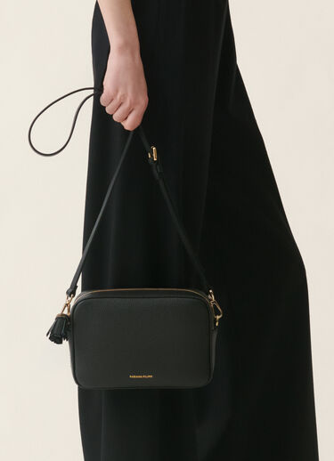 Fabiana Filippi Camera Bag aus genarbtem Leder, Schwarz Schwarz BGD226A802M5600000