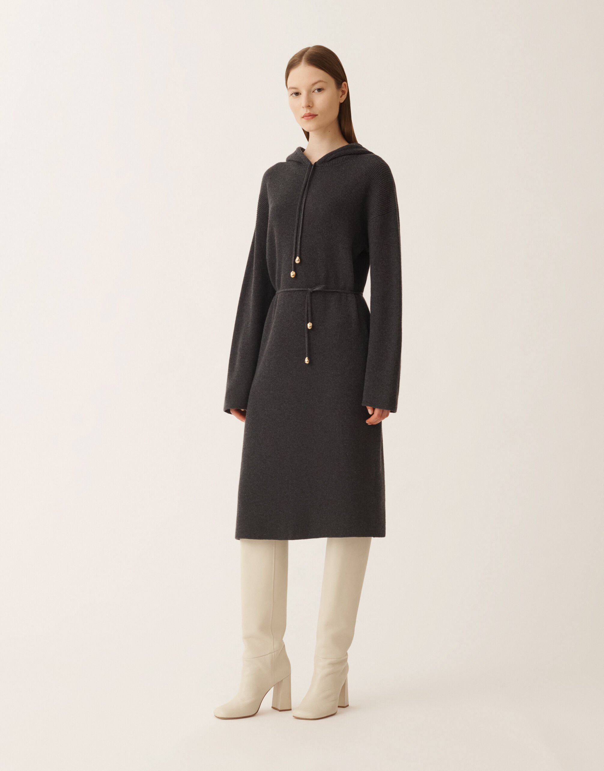 Dress in Platinum, grey denim for Women | Fabiana Filippi®