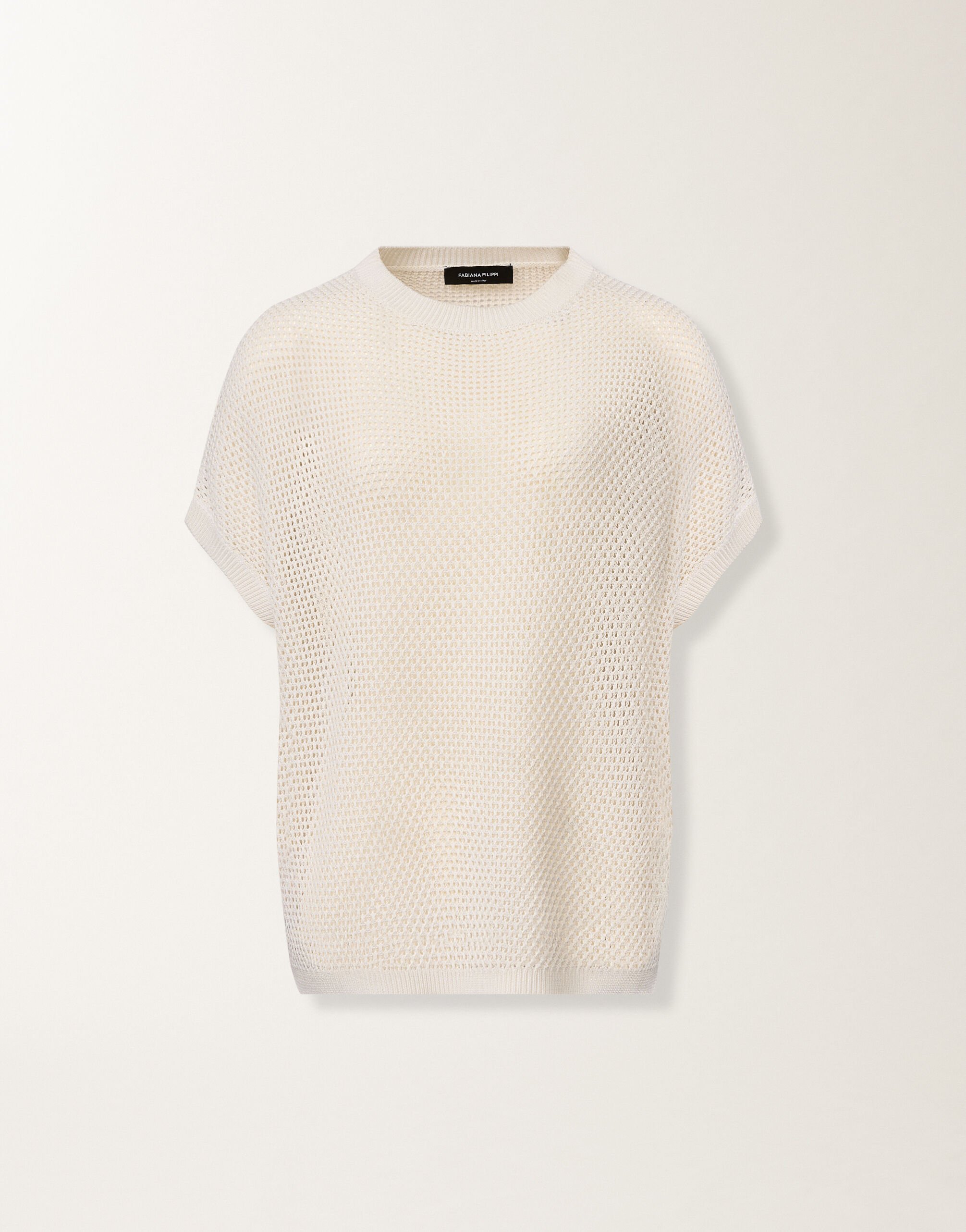 Cappa in cotone organico con viscosa brillante, burro Fabiana Filippi Cappa in cotone organico con viscosa brillante, burro BURRO MAD276F495M1330000