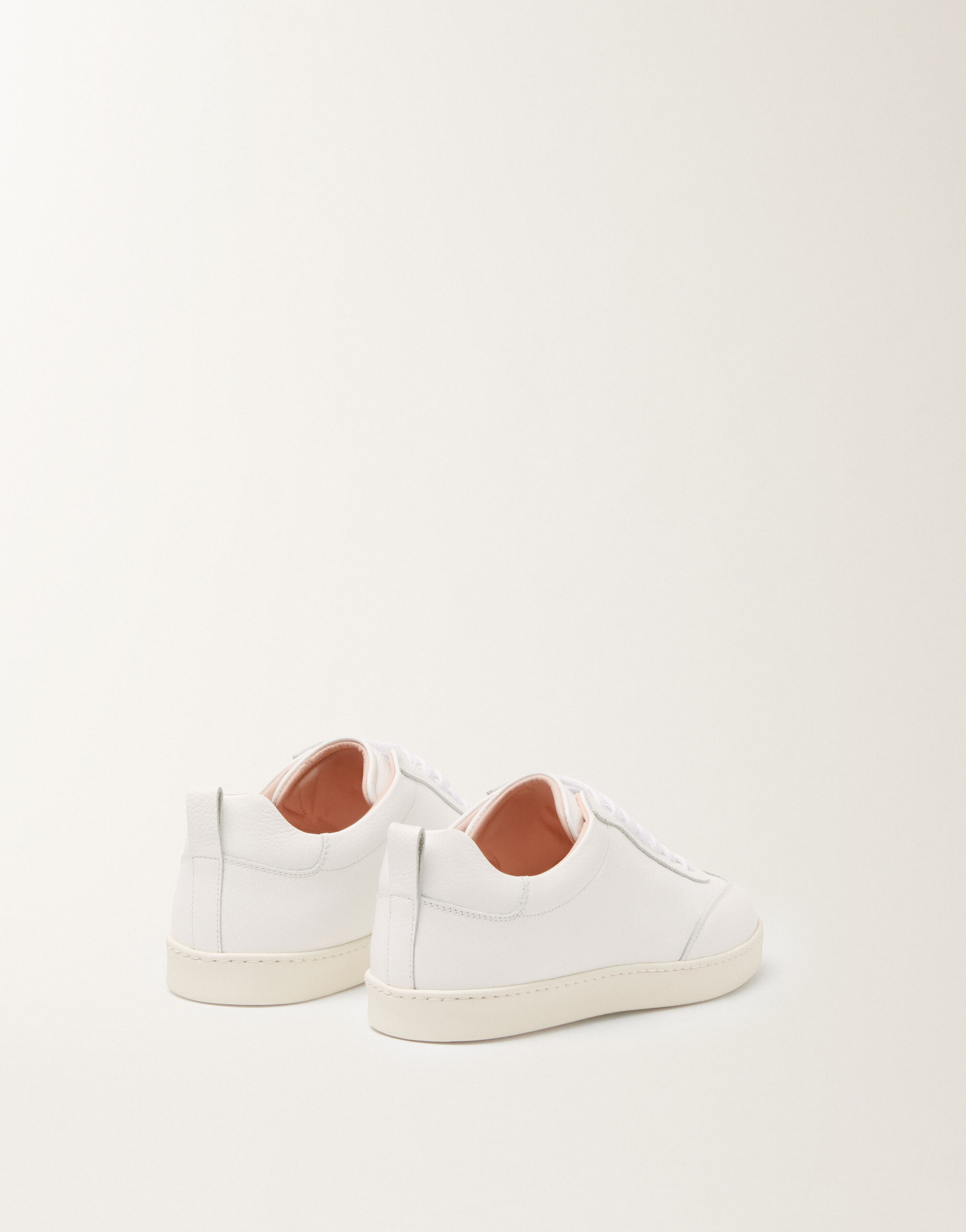 Grain leather sneakers, optic white for Women | Fabiana Filippi®
