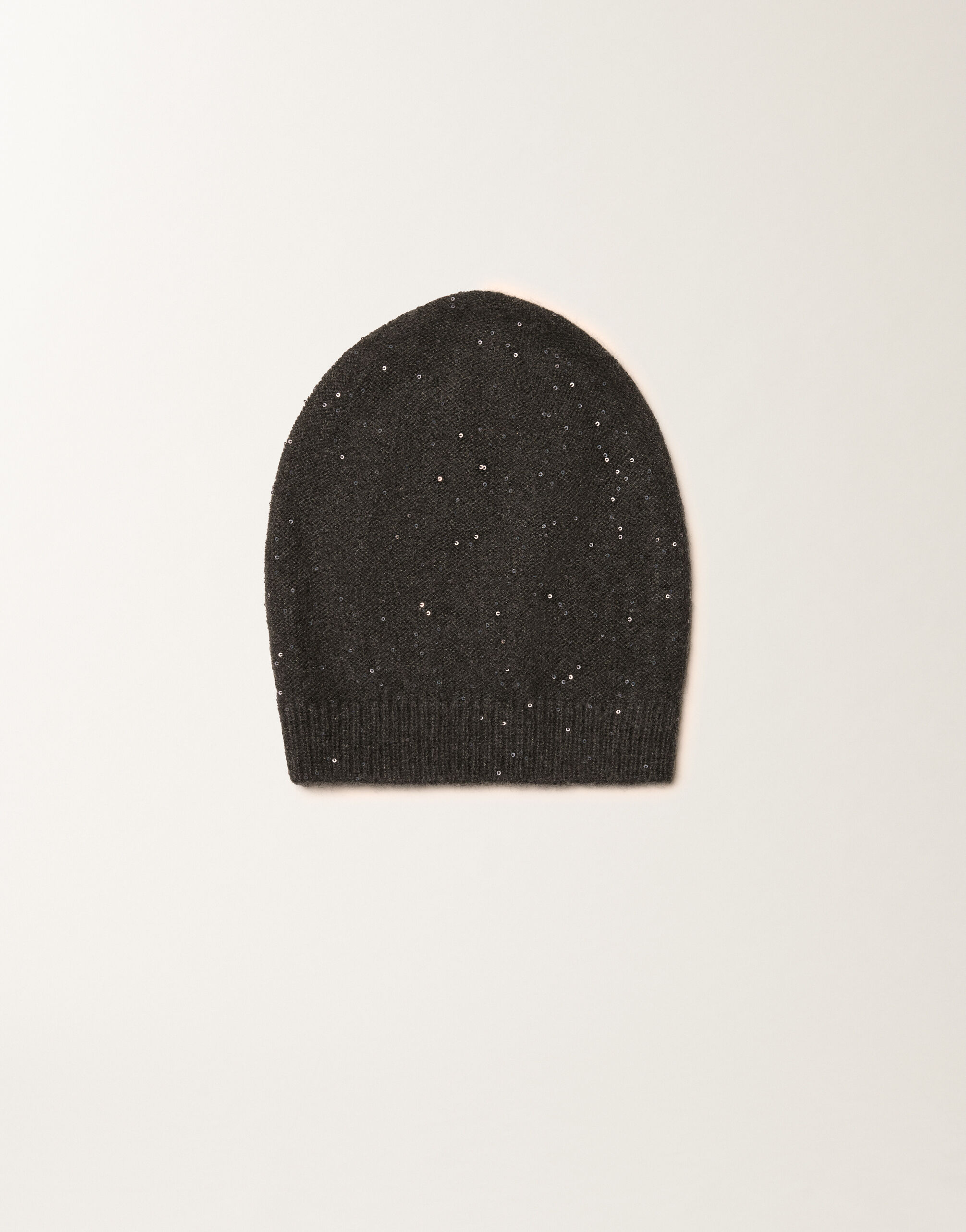 Fabiana Filippi Wool and silk hat with sequins, slate Grey SAD225A986D2960000