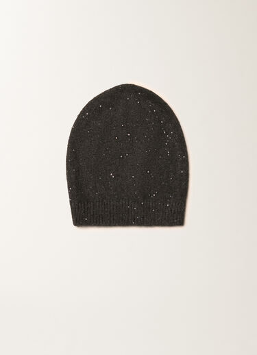 Fabiana Filippi Wool and silk hat with sequins, slate Grey SAD225A986D2960000
