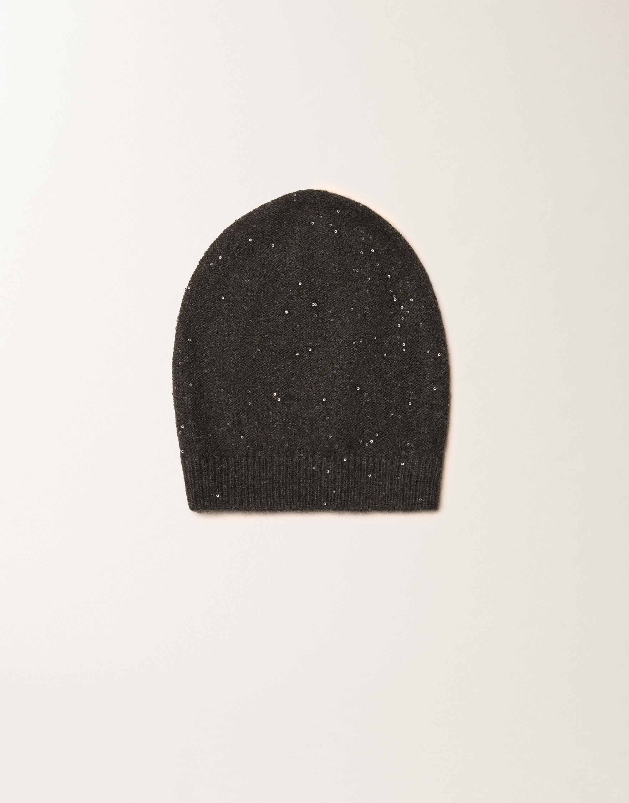 Fabiana Filippi Wool and silk hat with sequins, slate Grey SAD225A986D2960000