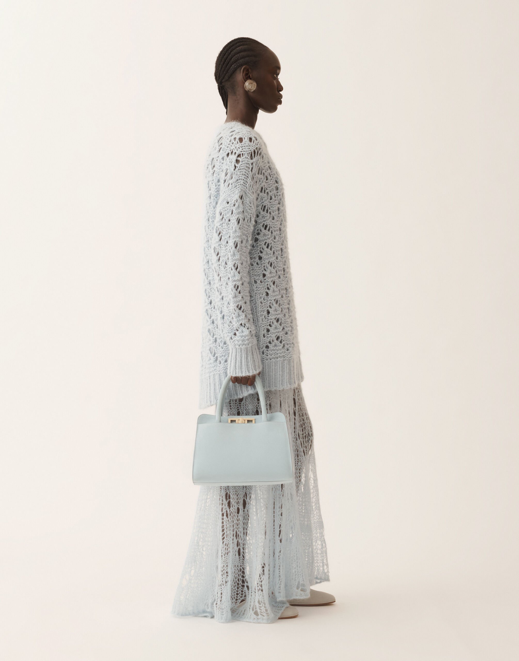 Fabiana Filippi Platinum mohair sweater, aqua Blue MAD266F028L7420000