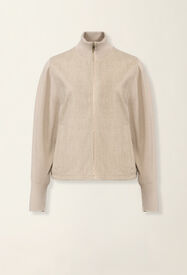 Fabiana Filippi Flannel bomber jacket, greige Greige GCD226F220M4360000