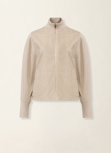 Fabiana Filippi Flannel bomber jacket, greige Greige GCD226F220M4360000