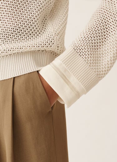 Maglia in cotone organico con viscosa brillante, burro Fabiana Filippi Maglia in cotone organico con viscosa brillante, burro BURRO MAD276F481M1560000