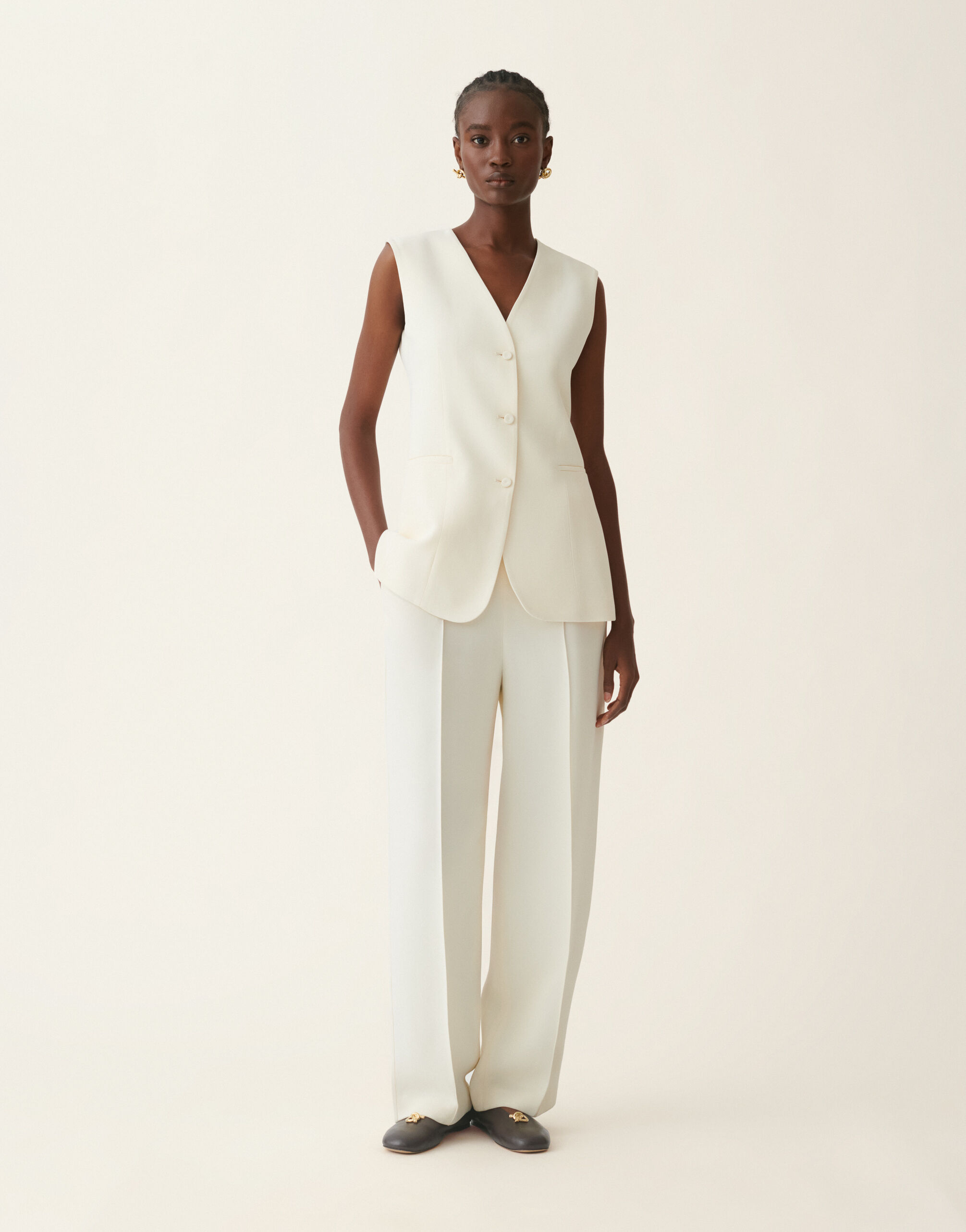 Fabiana Filippi Pantalon en cady, beurre Beurre PAD216F336M2890000