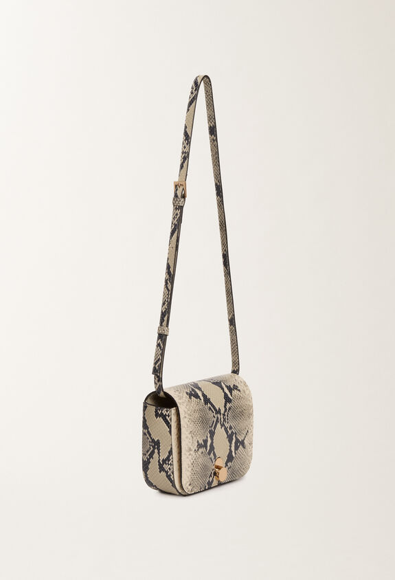 Fabiana Filippi Mini-Messenger Bag Eclissi aus Kalbsleder mit Pythonprint, mastix WEISS BGD265A860L2520000
