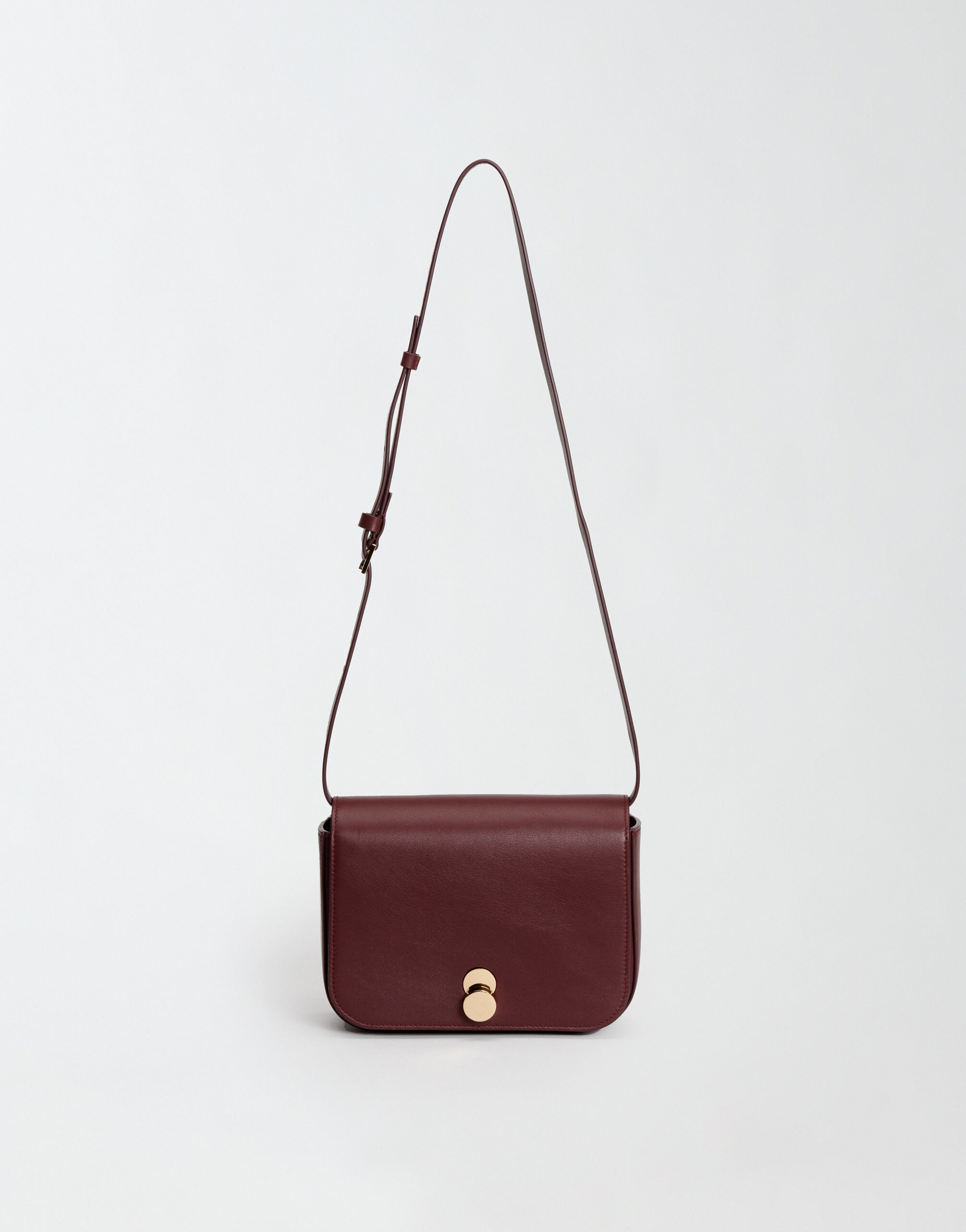 Calfskin messenger bag burgundy for Women Fabiana Filippi