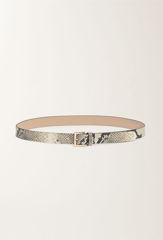 Fabiana Filippi Python-print calfskin leather belt, putty WHITE AAD265A973L2520000