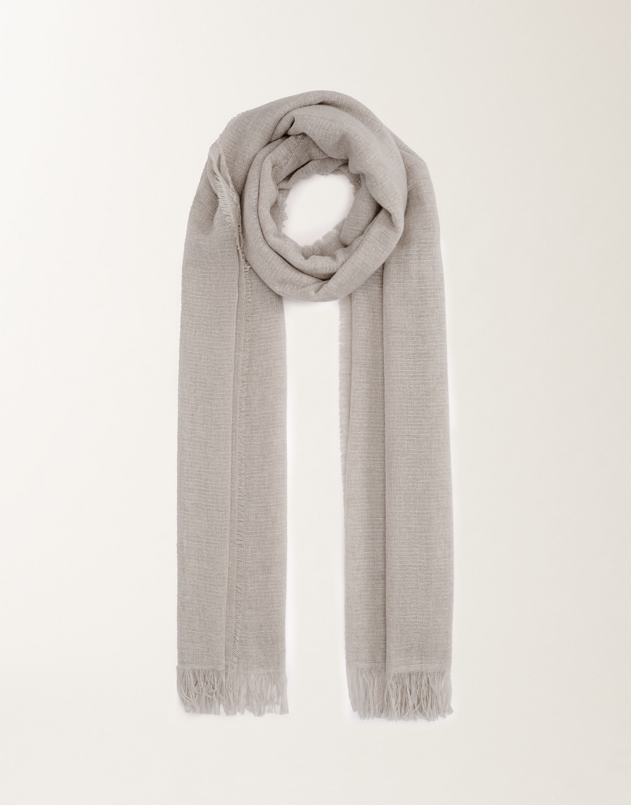 Fabiana Filippi Silk cashmere scarf with lurex, dust GREY SAD215A881L8010000