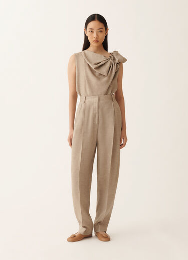 Fabiana Filippi Linen canvas pants, taupe DOVE GREY PAD276F801M1310000