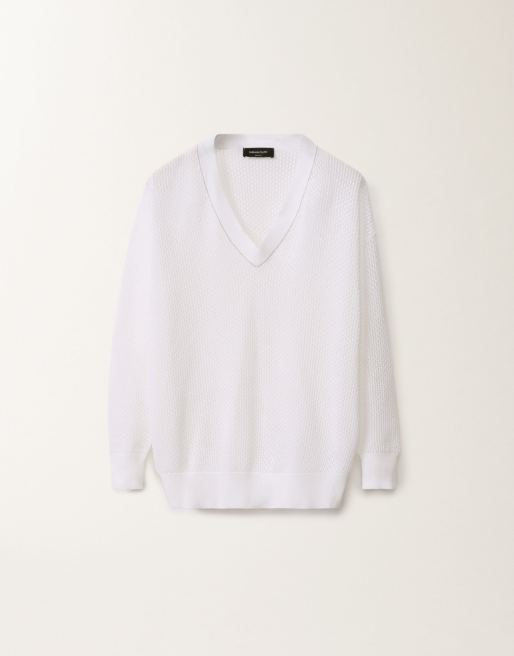 即納！最大半額！ Organic cotton sweater, optical white for Women | Fabiana トップス