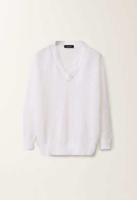 Fabiana Filippi Organic cotton sweater, optical white GREY MAD265F097L2330000