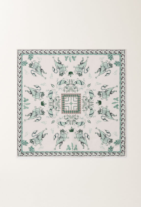Fabiana Filippi Tuch aus Seiden-Twill mit Print Picta, wassergrün GRÜN SAD275A015L4050000