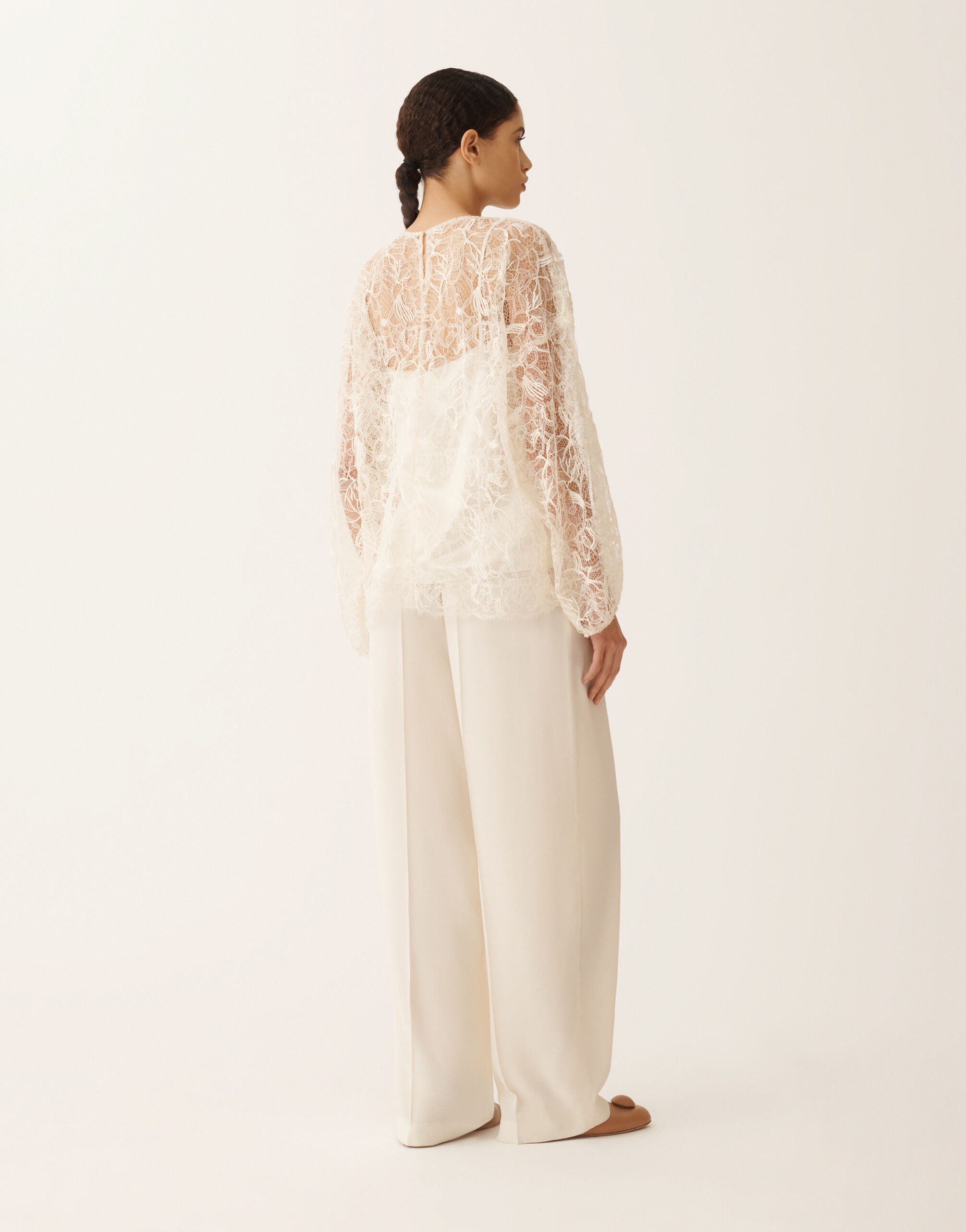 Lace top, butter for Women | Fabiana Filippi®