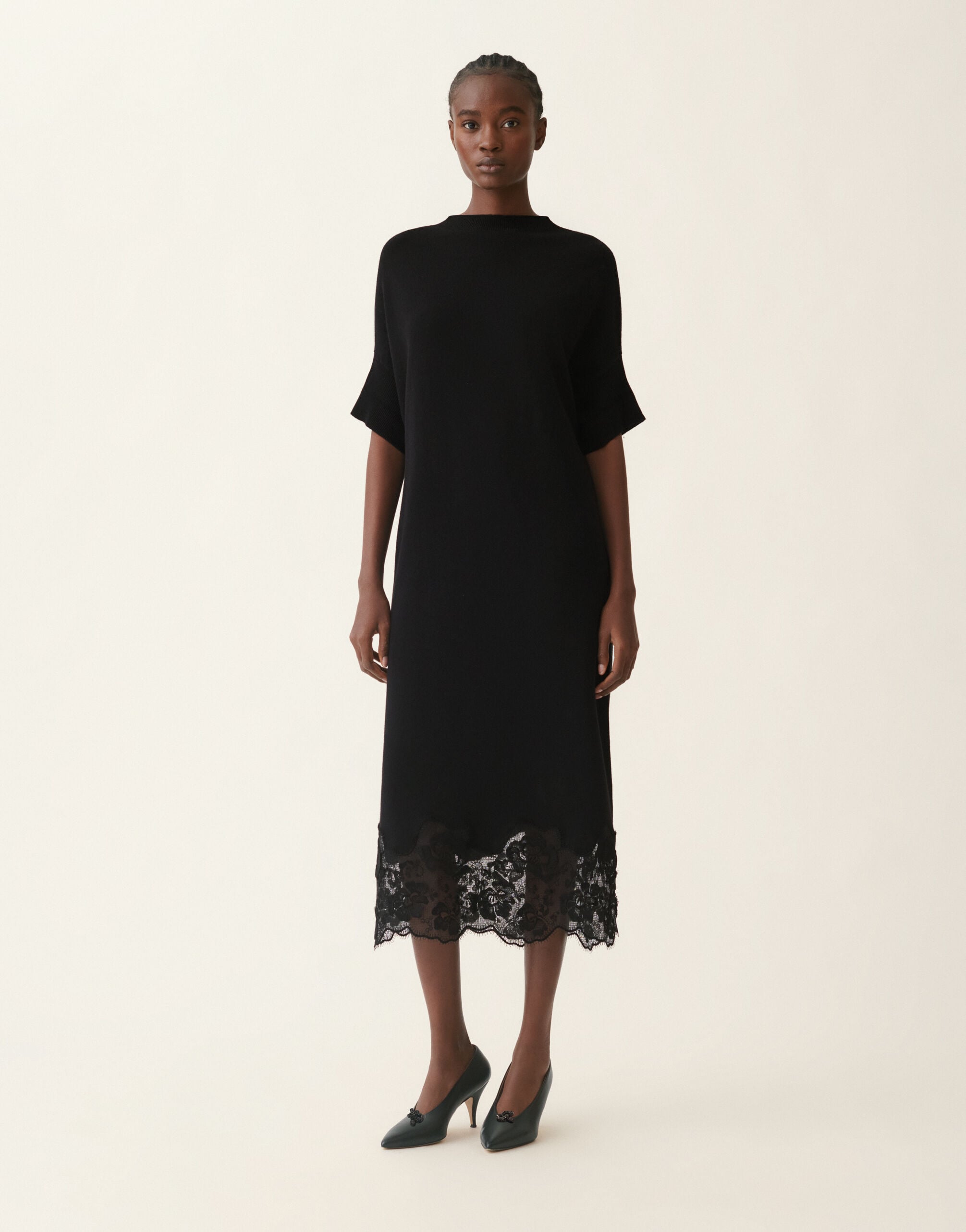 Fabiana Filippi Platinum kimono dress, black Black ABD226F568M4460000