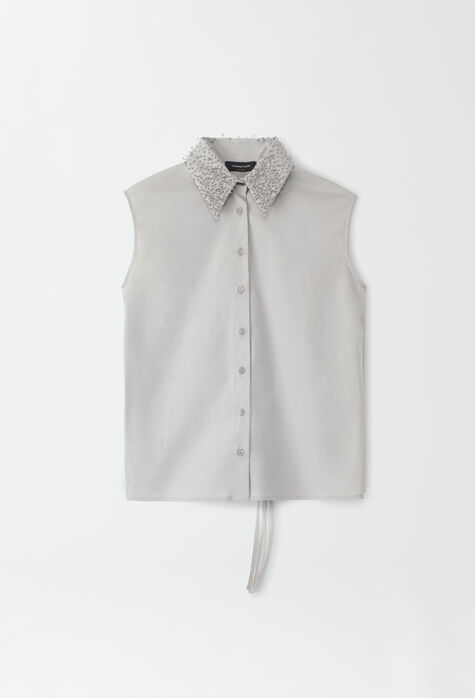 Fabiana Filippi Poplin shirt, light grey CAD274F541D6140000