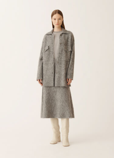 Fabiana Filippi Shirt in brushed merino and mohair, rock Grey MAD225F543L6200000
