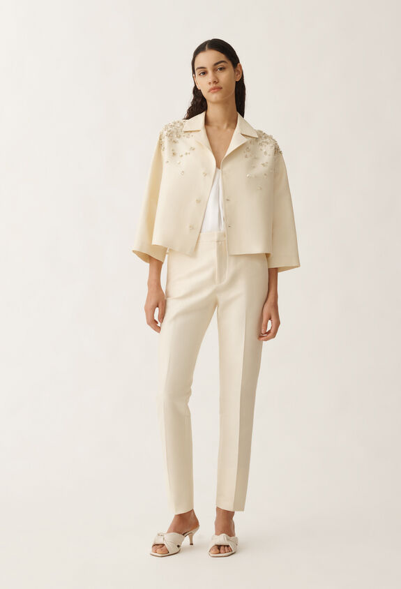 Fabiana Filippi Montefalco cotton and silk mikado trousers, vanilla VANILLA PAD265F326D7870000