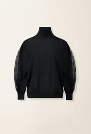 Fabiana Filippi Cashmere and silk turtleneck sweater, black Black MAD226F408M4090000